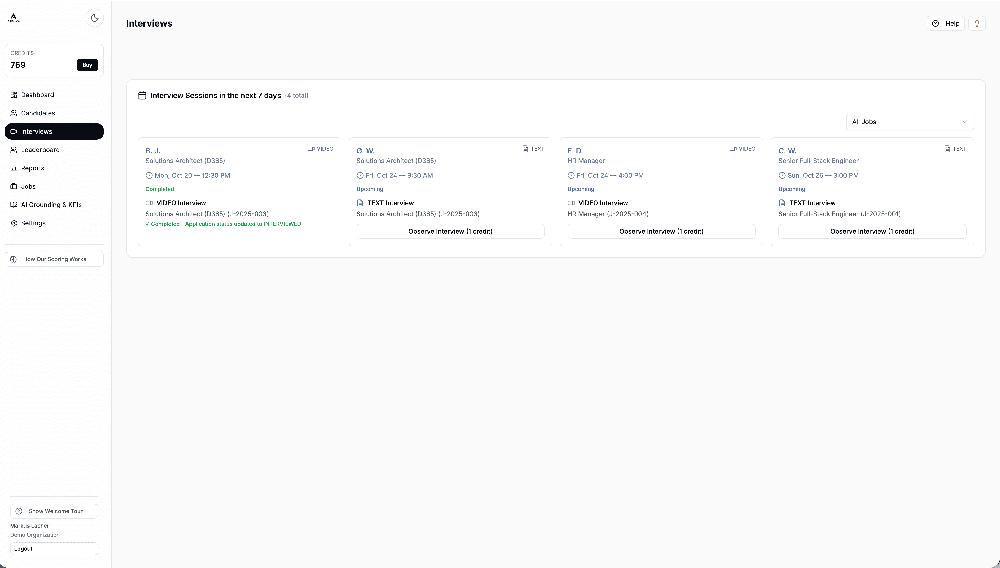 Interview Scheduling Dashboard